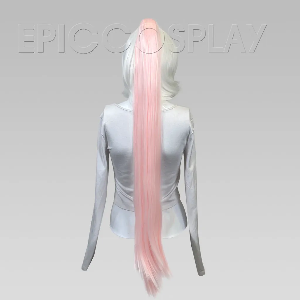 35"  Fusion Vanilla Pink Straight Ponytail Clipon