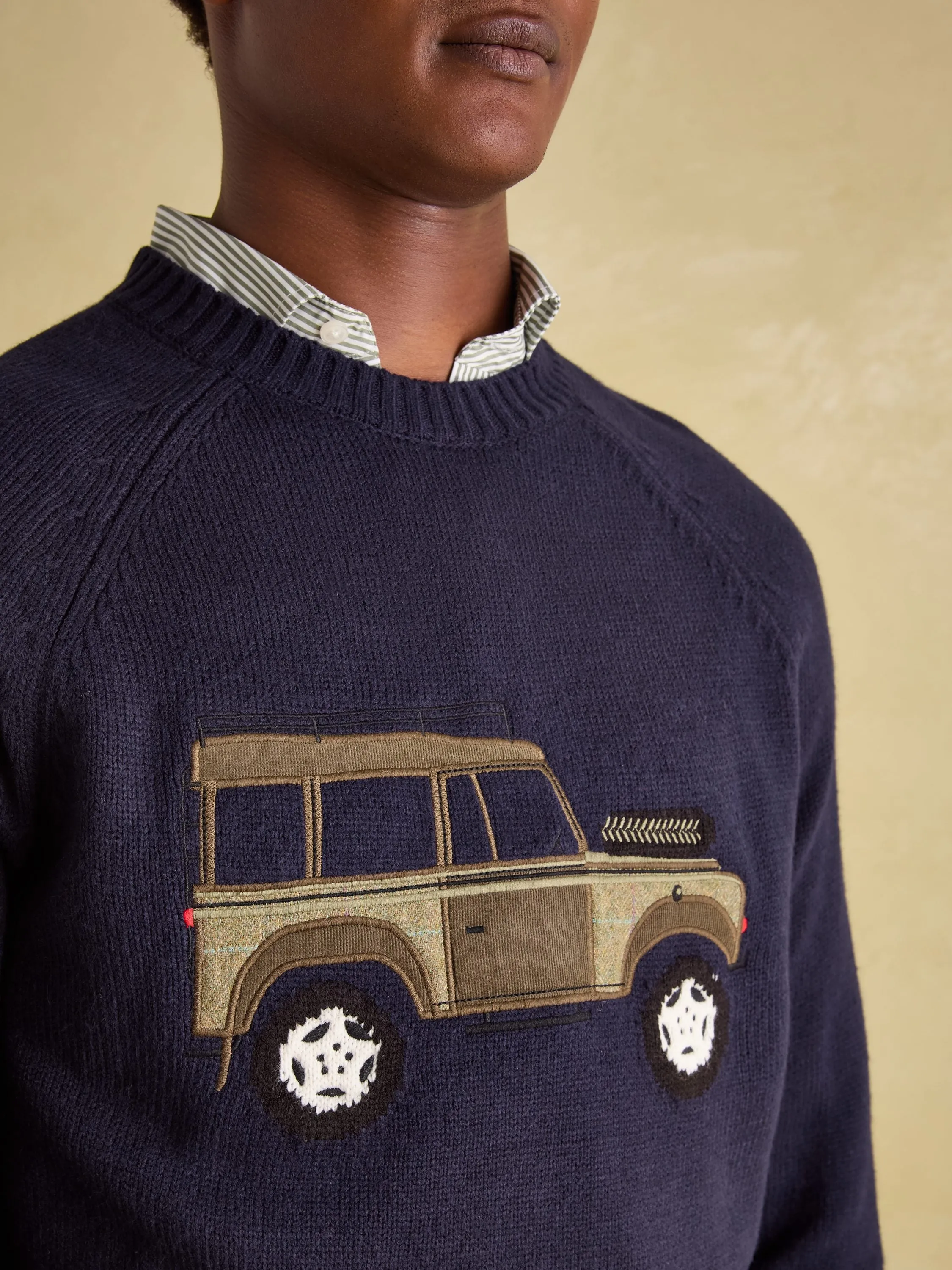 4x4 Navy Applique Crew Neck Jumper