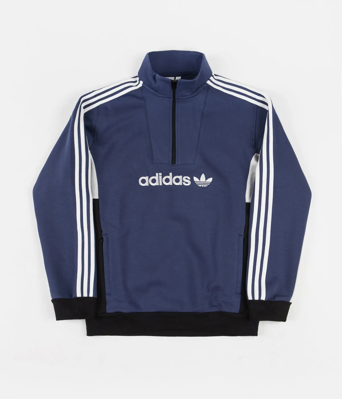 Adidas Modular Quarter Zip Sweatshirt - Tech Indigo / Grey One / White / Black