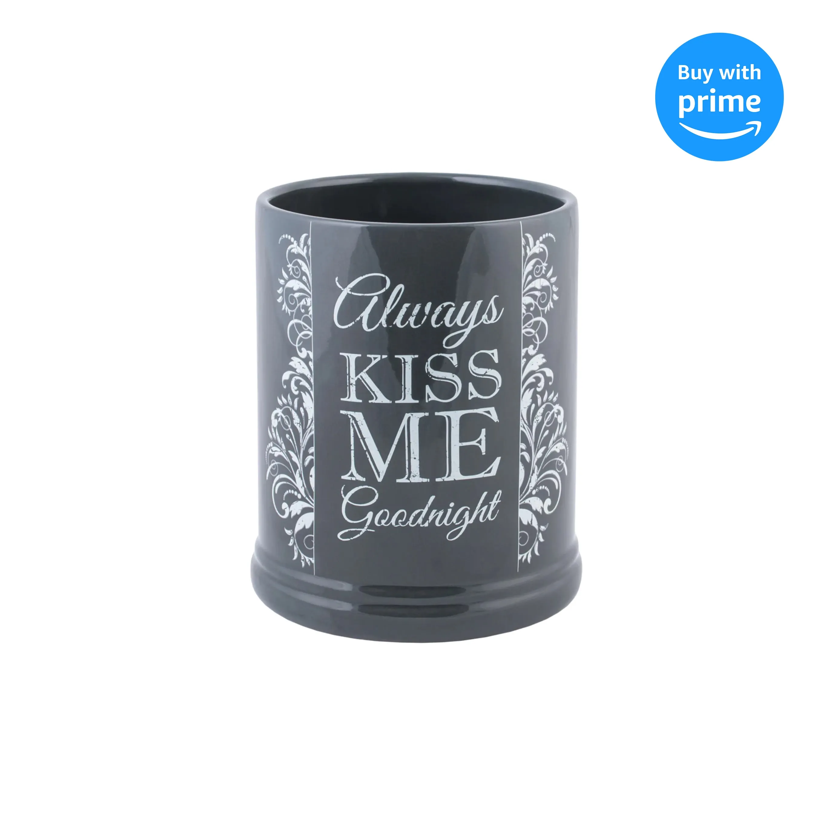 Always Kiss Me Goodnight Charcoal Grey Stoneware Electric Jar Candle Warmer