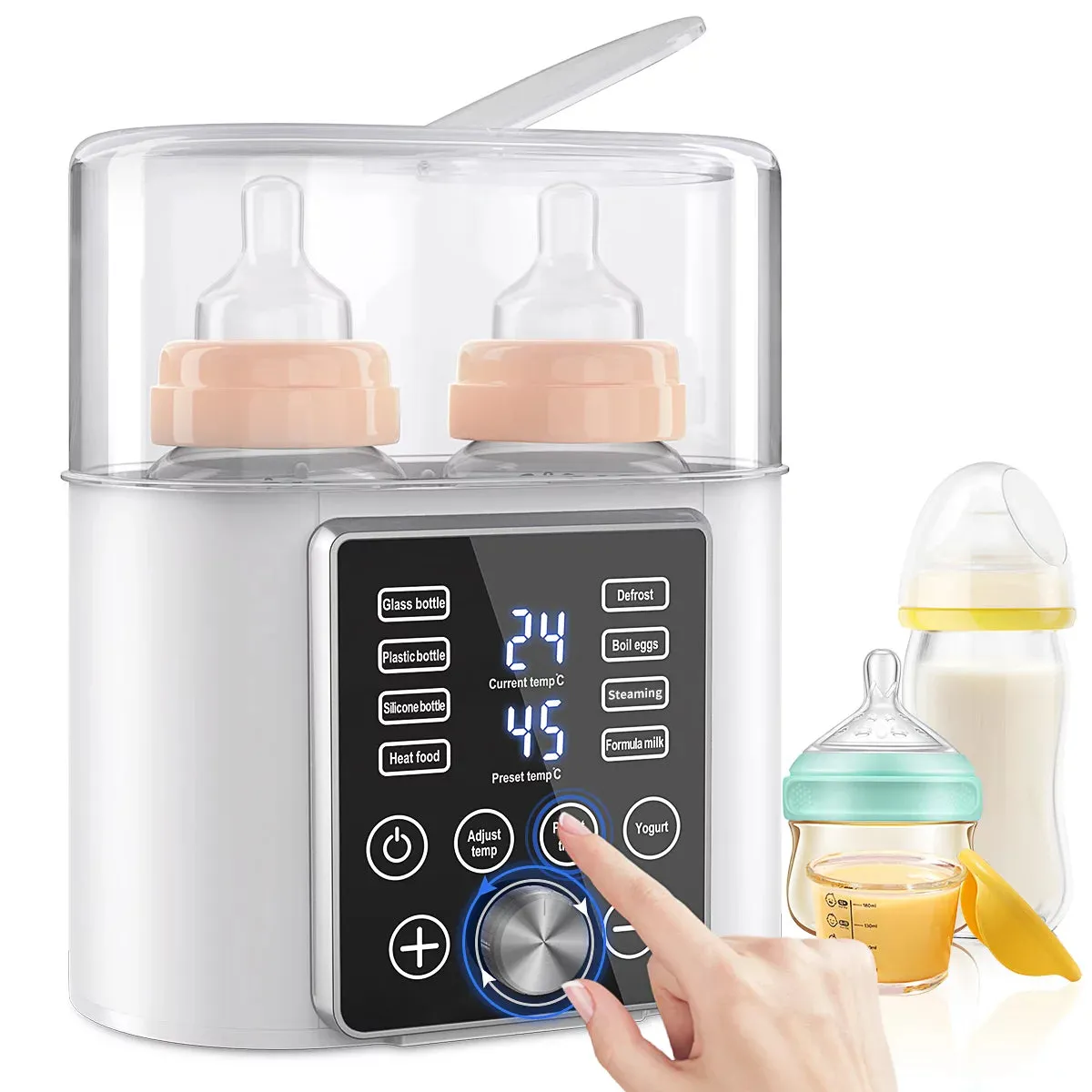 Baby Bottle Warmer, 9-In-1 Fast Milk Warmer Babies Food Heater & Defrost