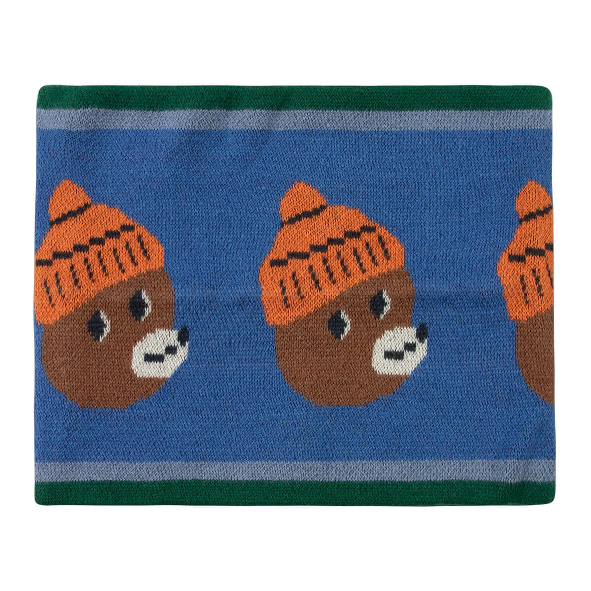 Bears Neck Warmer in Blue / Deep Green by Tinycottons - Last One In Stock - Kids