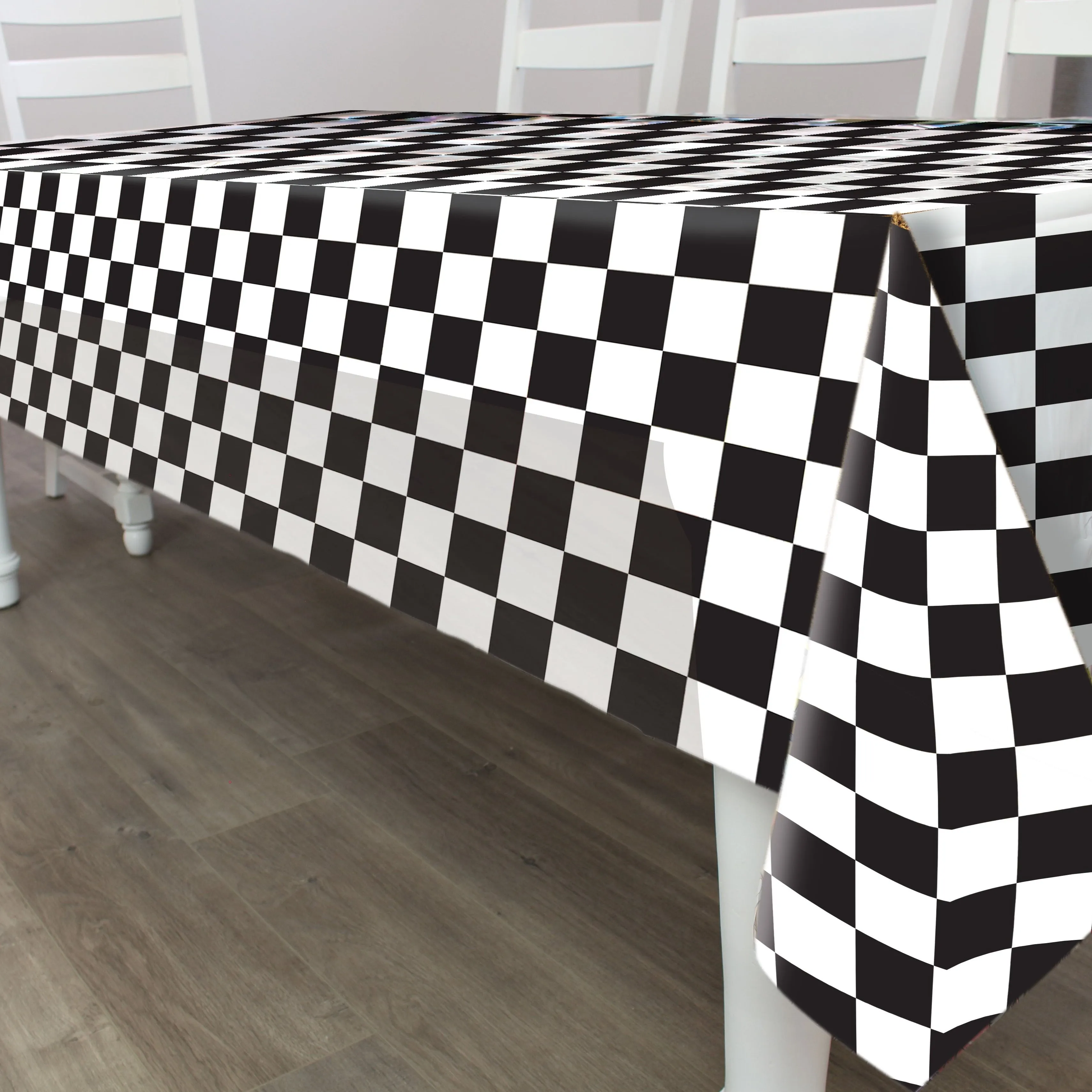 Black and White Checkered Tablecover