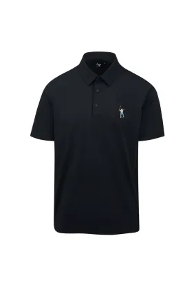 Black Men's Snap Placket Polo