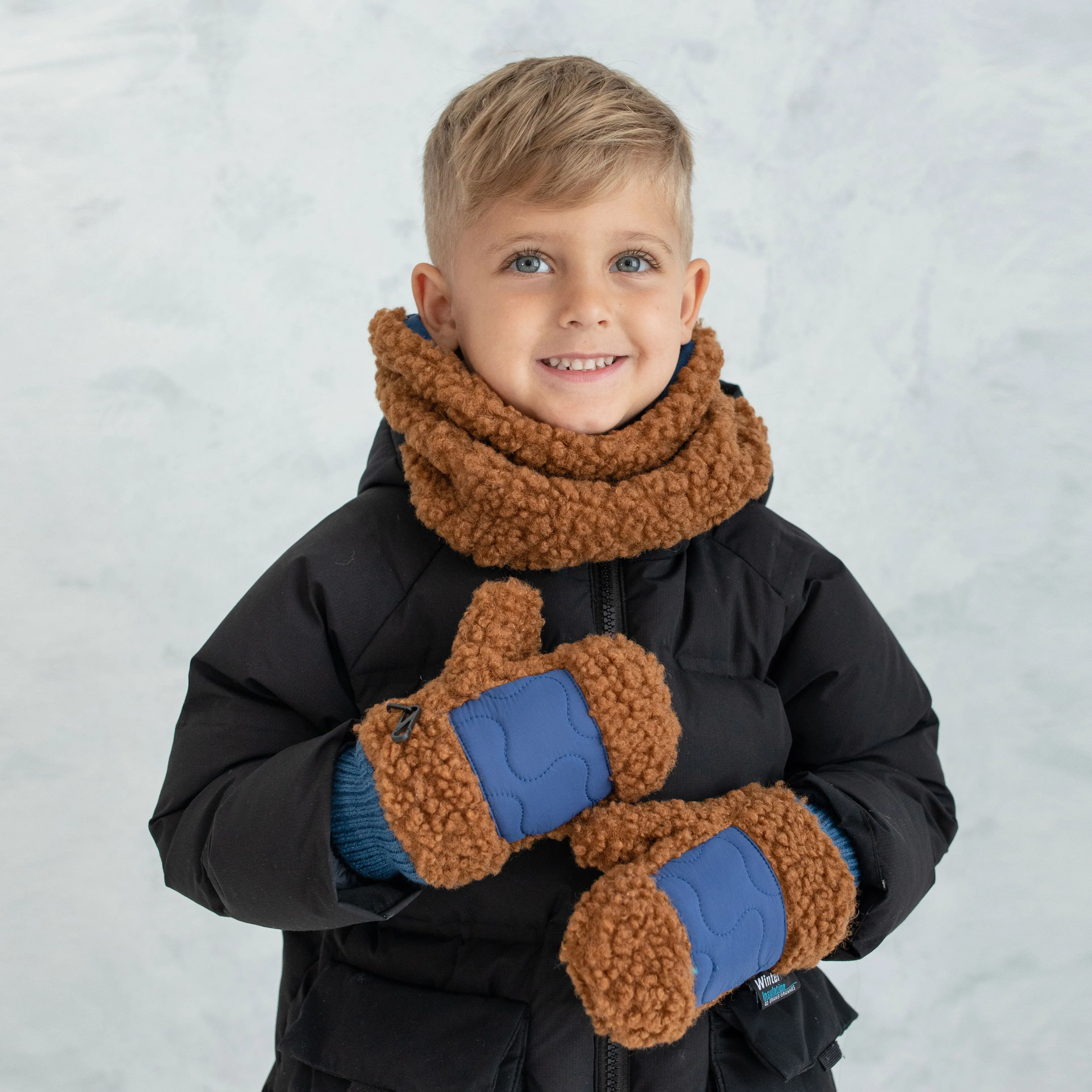 Boy's Camel Sherpa Neck Warmer