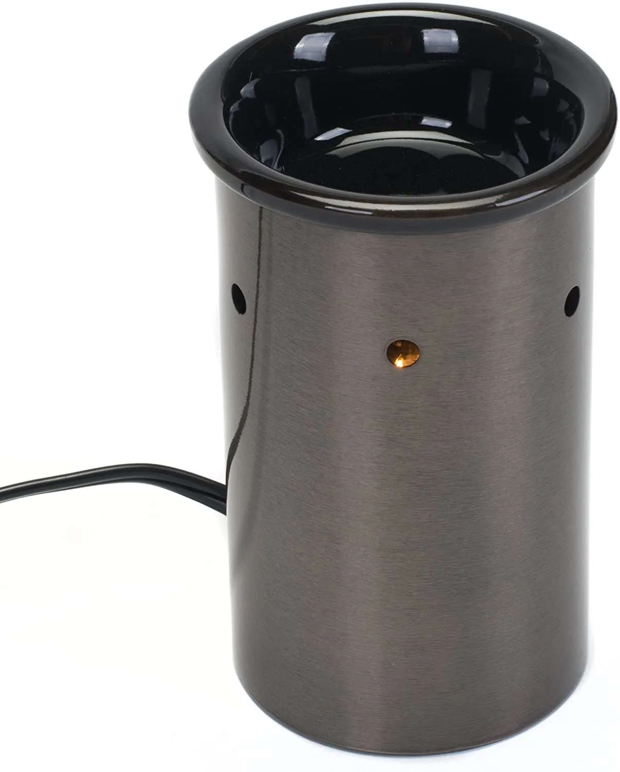 Brushed Charcoal Black Metal Electric Wax Tart and Oil Warmer