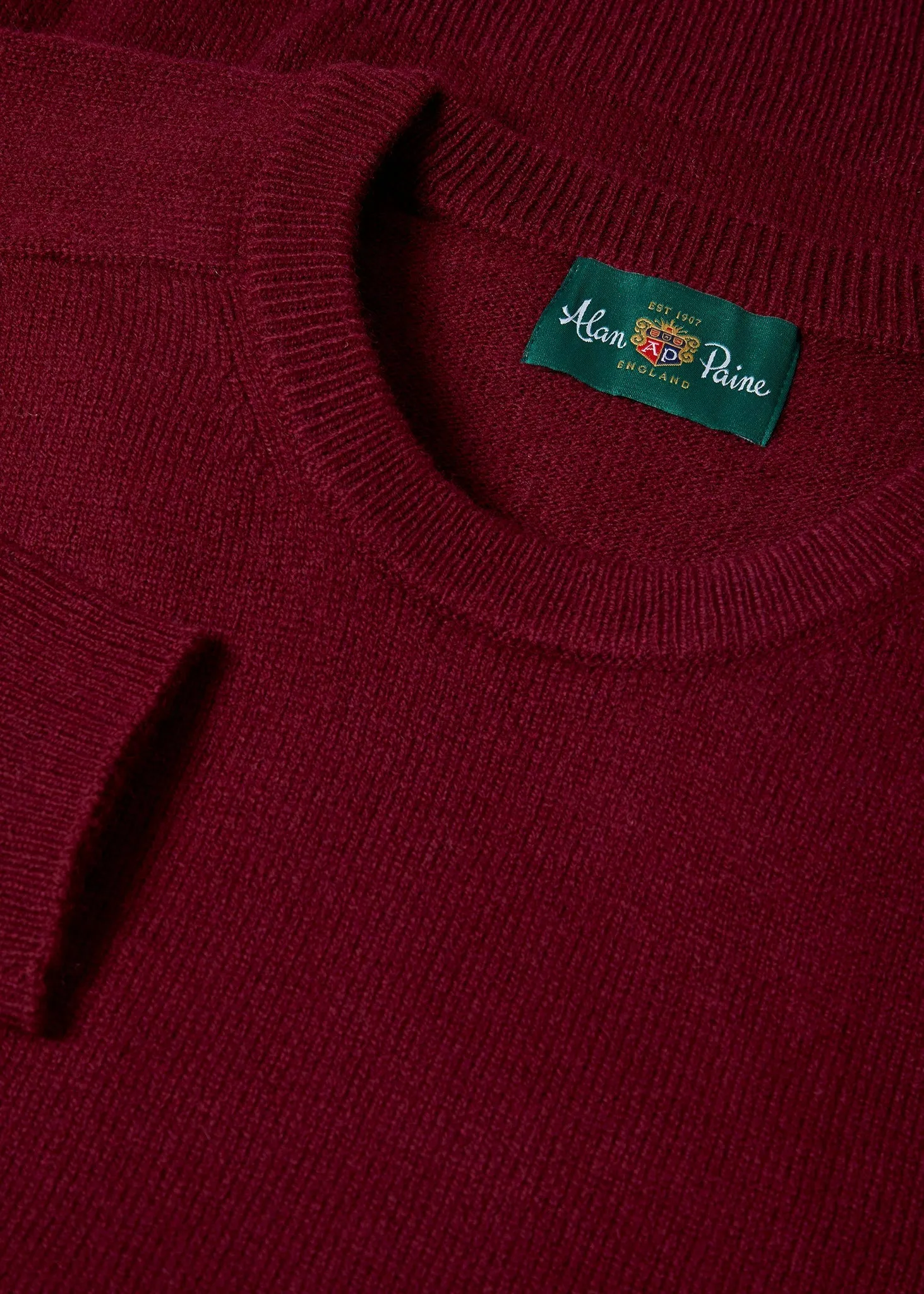 Dorset Men's Lambswool Jumper in Bordeaux - Classic Fit