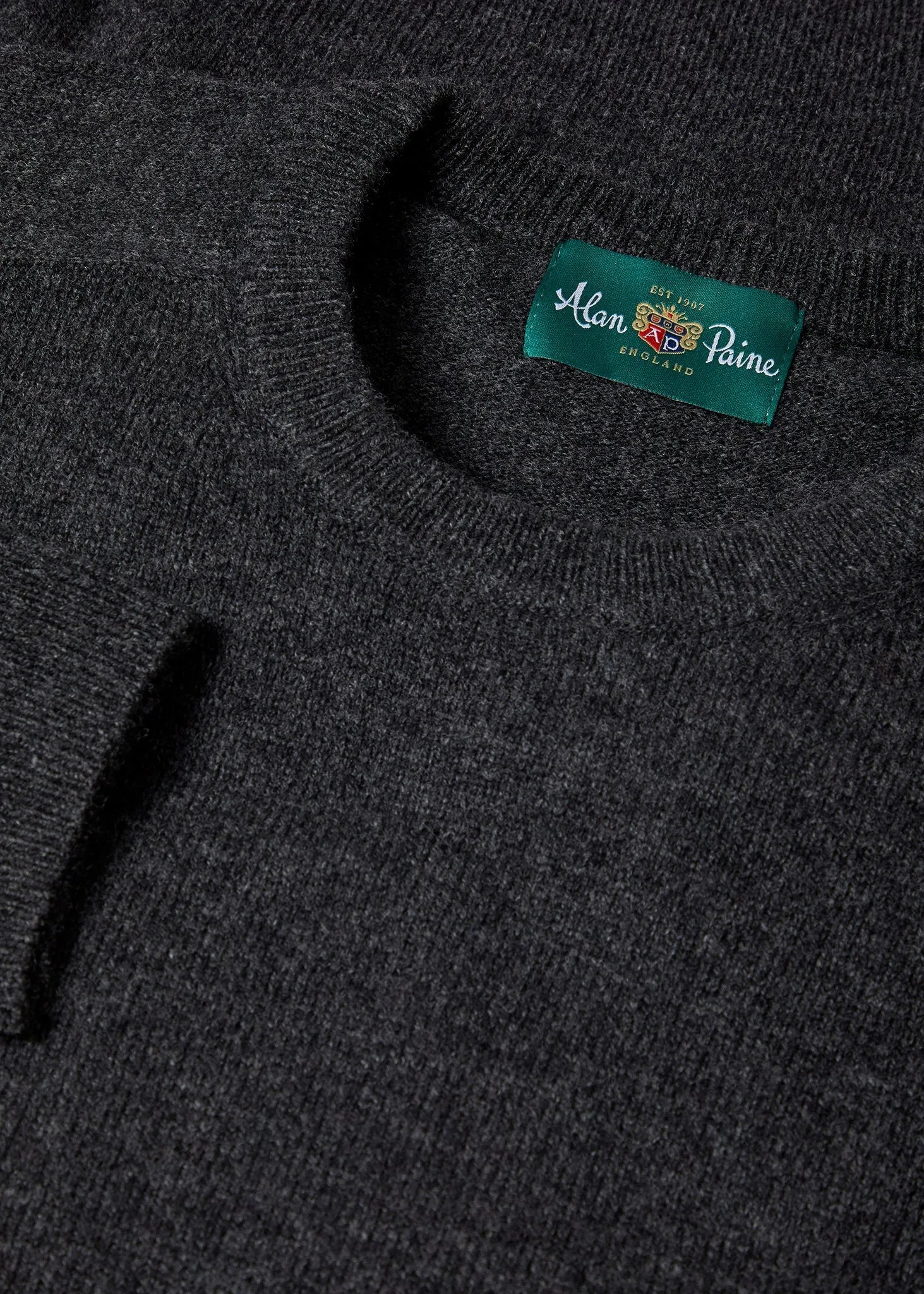 Dorset Men's Lambswool Jumper in Charcoal - Classic Fit