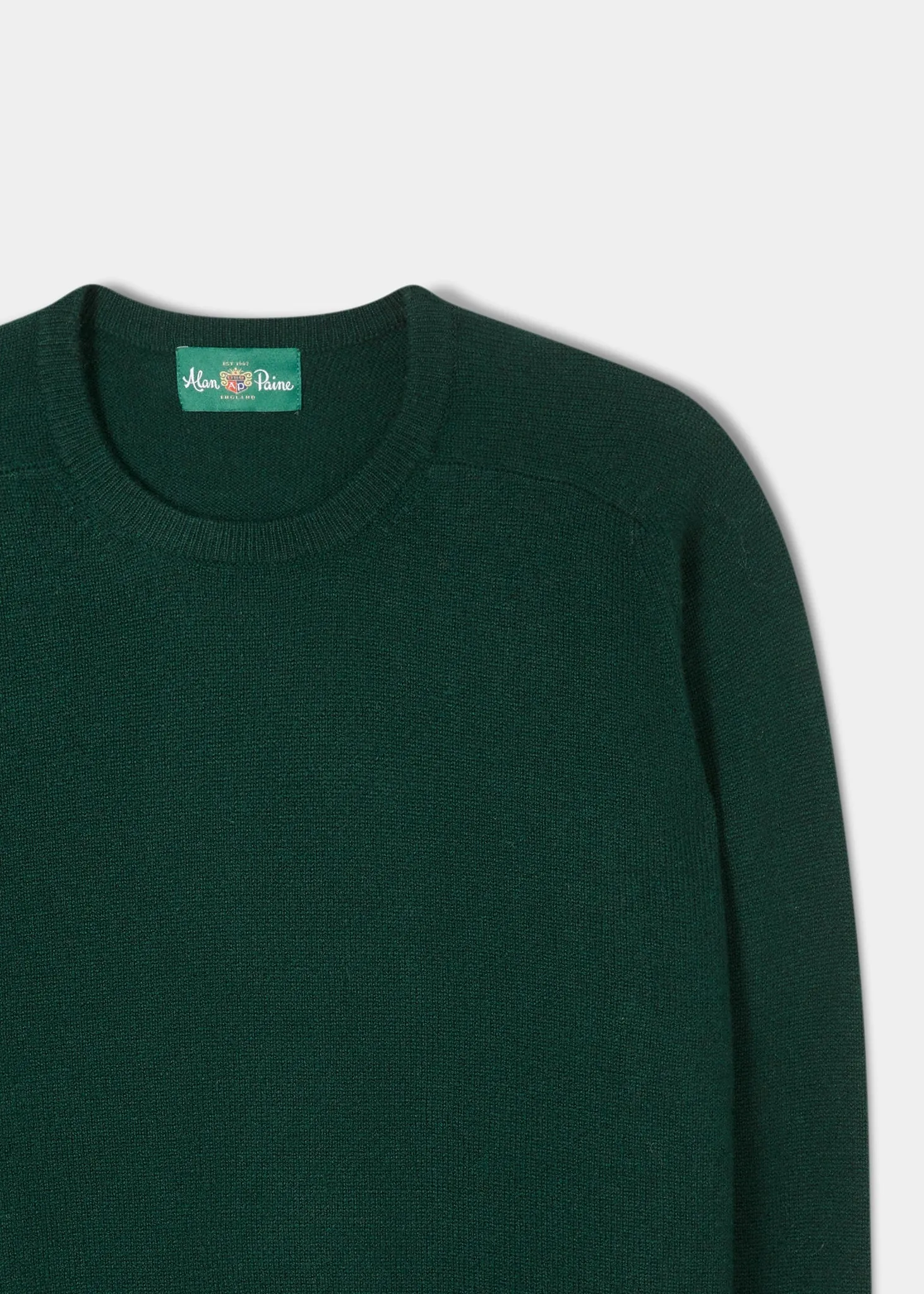 Dorset Men's Lambswool Jumper in Tartan Green - Classic Fit