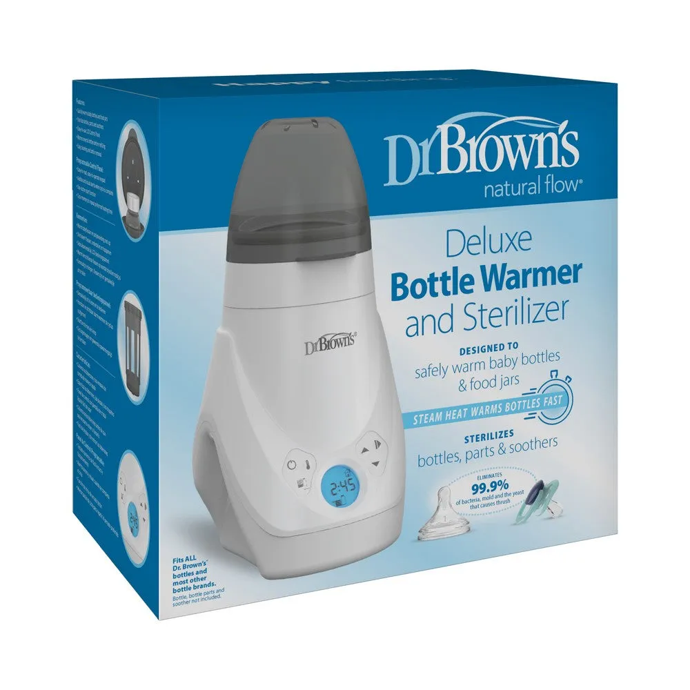 Dr. Brown'S Deluxe Bottle Warmer And Sterilizer, E/F Plug / 220-240V Grey & White Birth to 36M