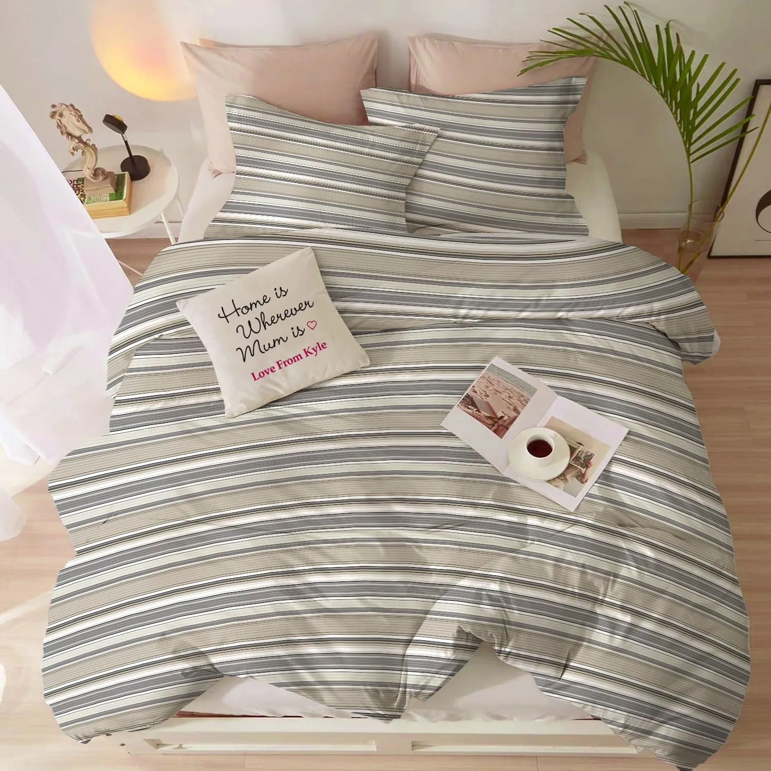 Duvet Cover 4 piece set Super King size High quality 240x260 duvet cover with Fitted sheet and pillow cases Fusion