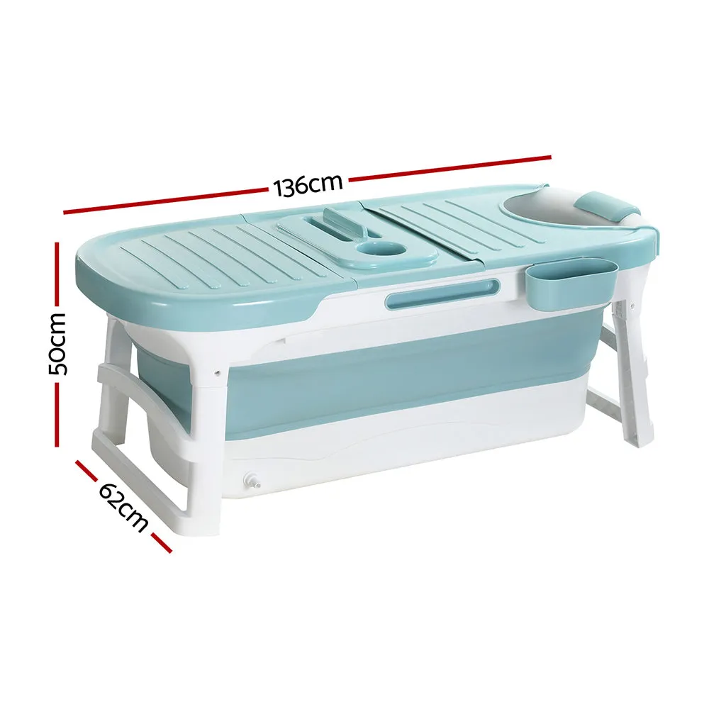 Extra-Large Foldable Bathtub with Cover Plate, Foot Massage - Weisshorn