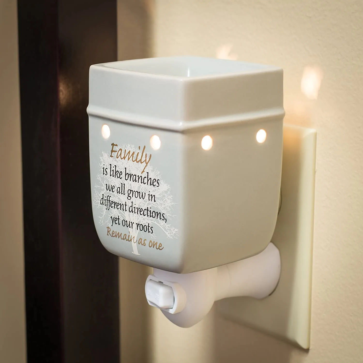 Family Tree Ceramic Stoneware Electric Plug-in Outlet Wax and Oil Warmer