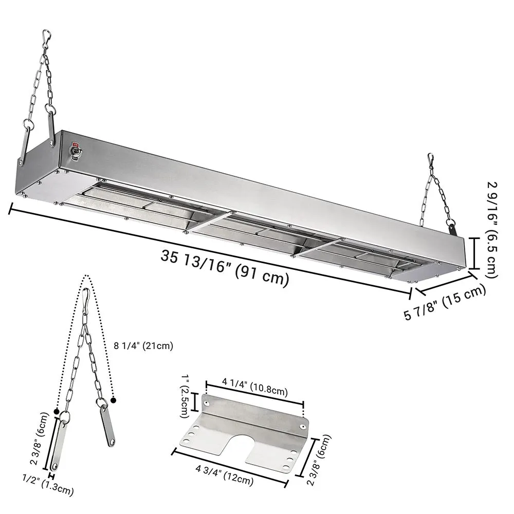 Food Warmer Restaurant Food Warmer 36" 110V 1000W