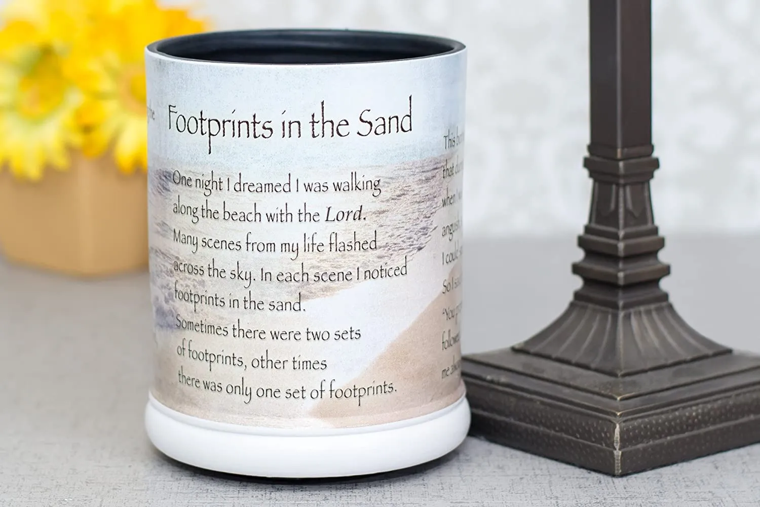 Footprints in the Sand Ceramic Stoneware Electric Large Jar Candle Warmer