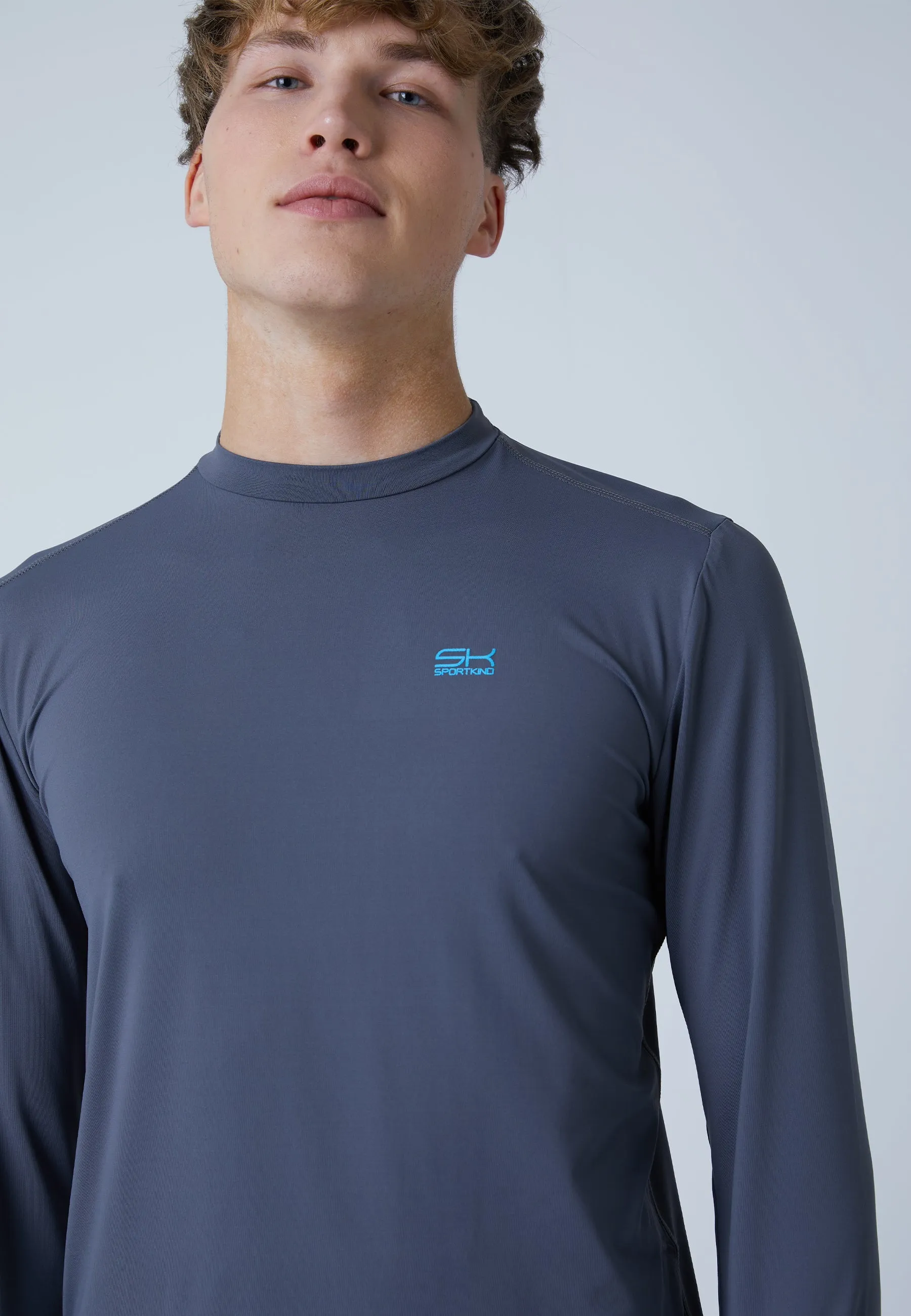 Functional Tennis Longsleeve Shirt High-Neck, grey