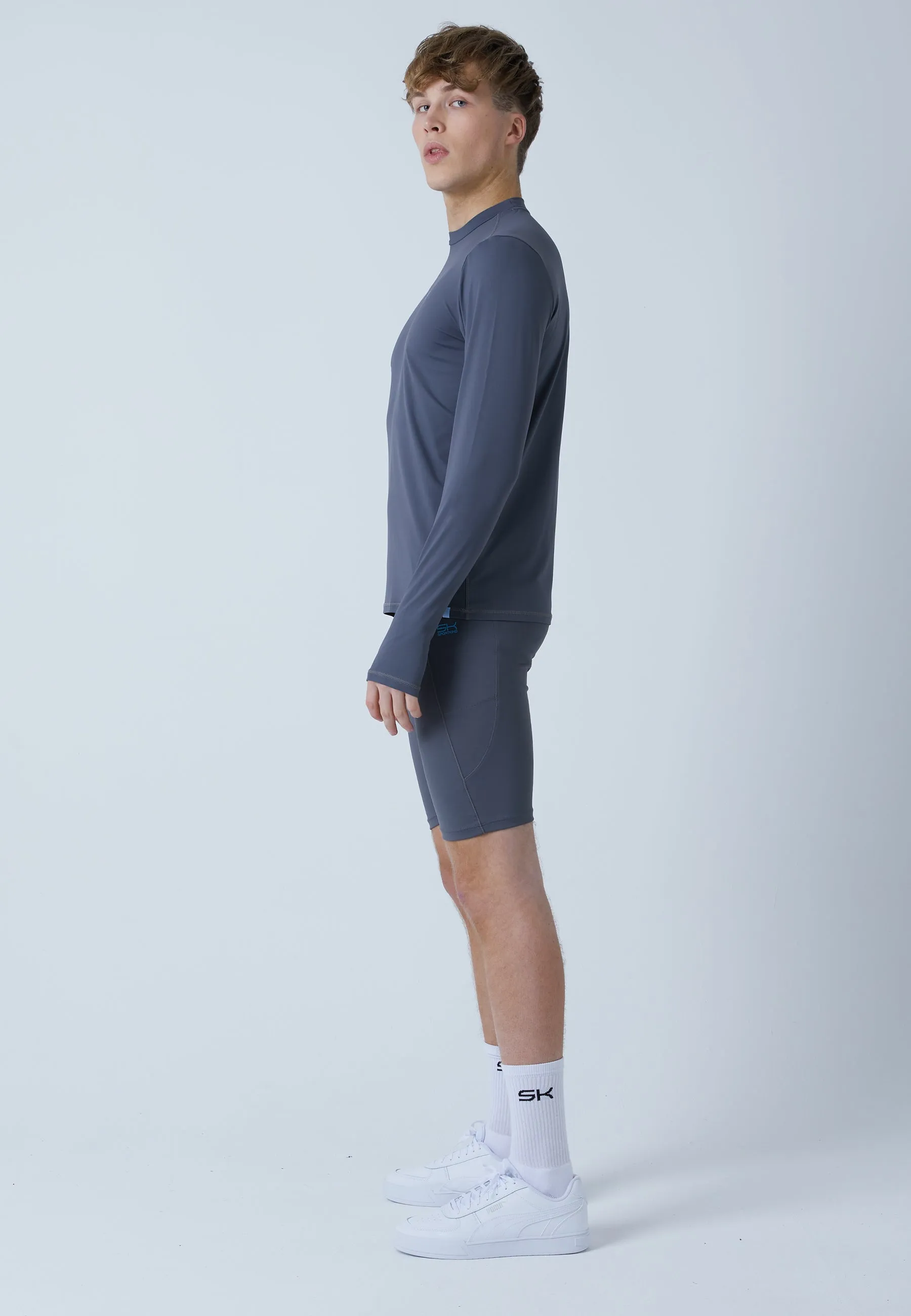 Functional Tennis Longsleeve Shirt High-Neck, grey