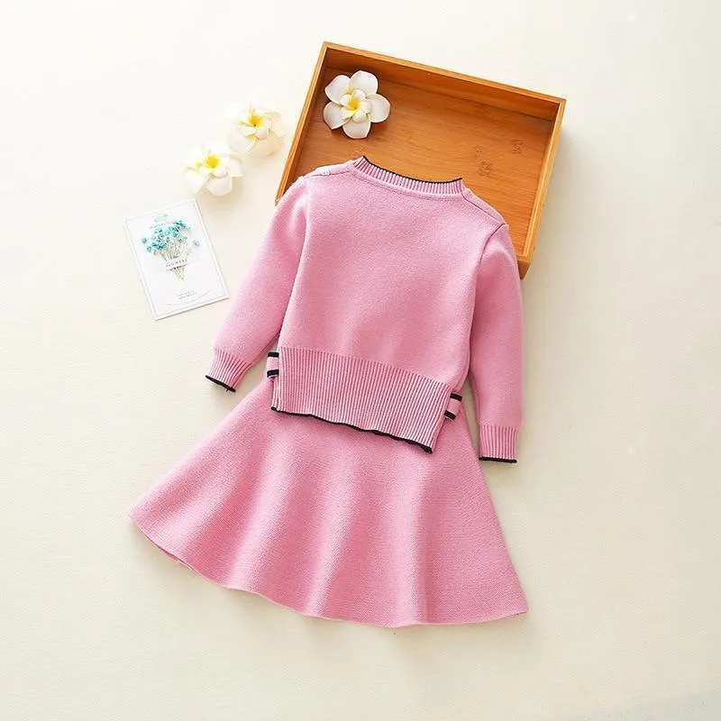 Girls Clothing Sets Kids Knitted Suits Long Sleeve