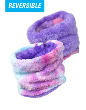 GIRLS TIE DYE REVERSIBLE PLUSH NECK WARMER