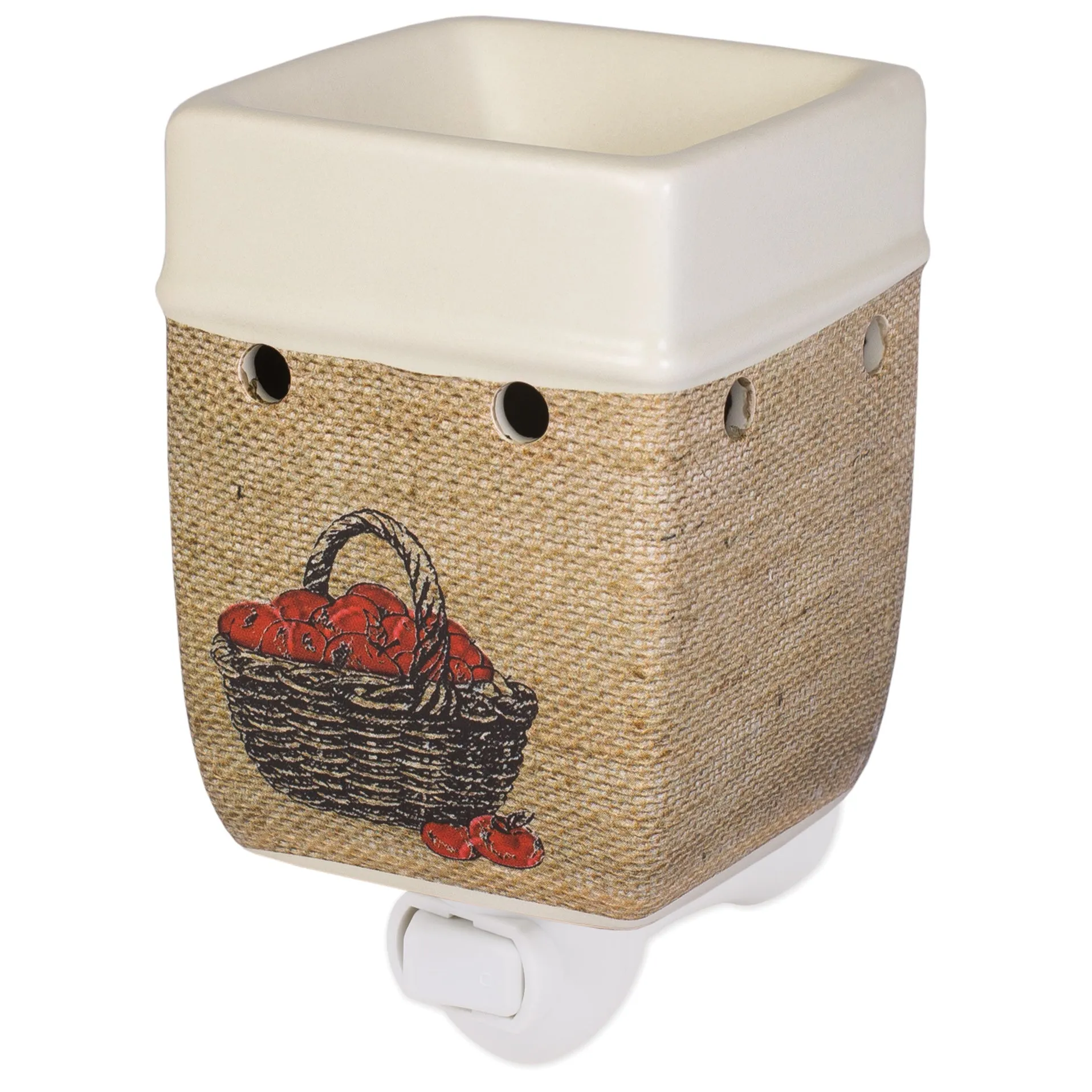 I Love You A Bushel A Peck Burlap Apples Cream Ceramic Stone Plug-in Warmer