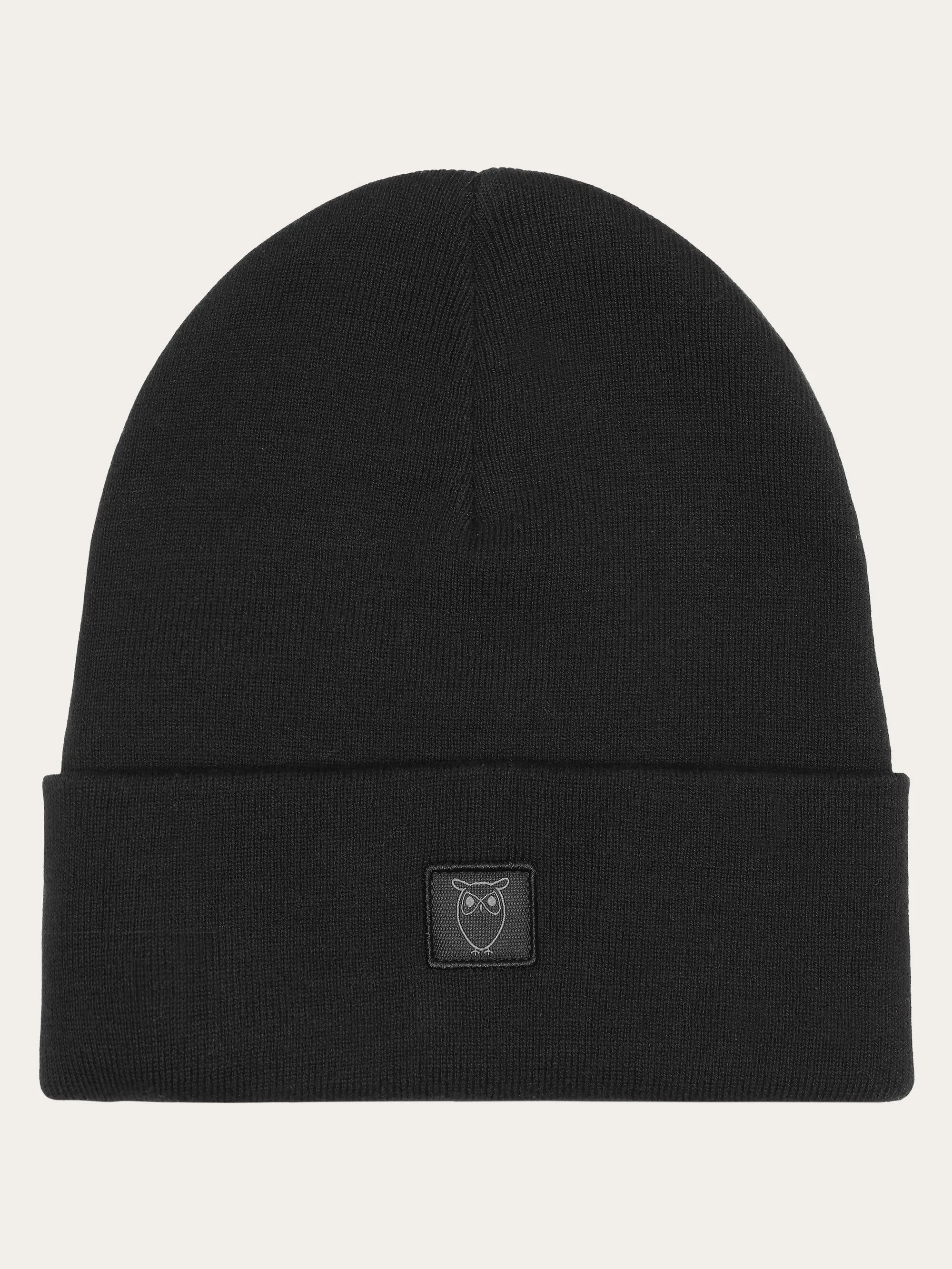 Knitted rib beanie - Black Jet