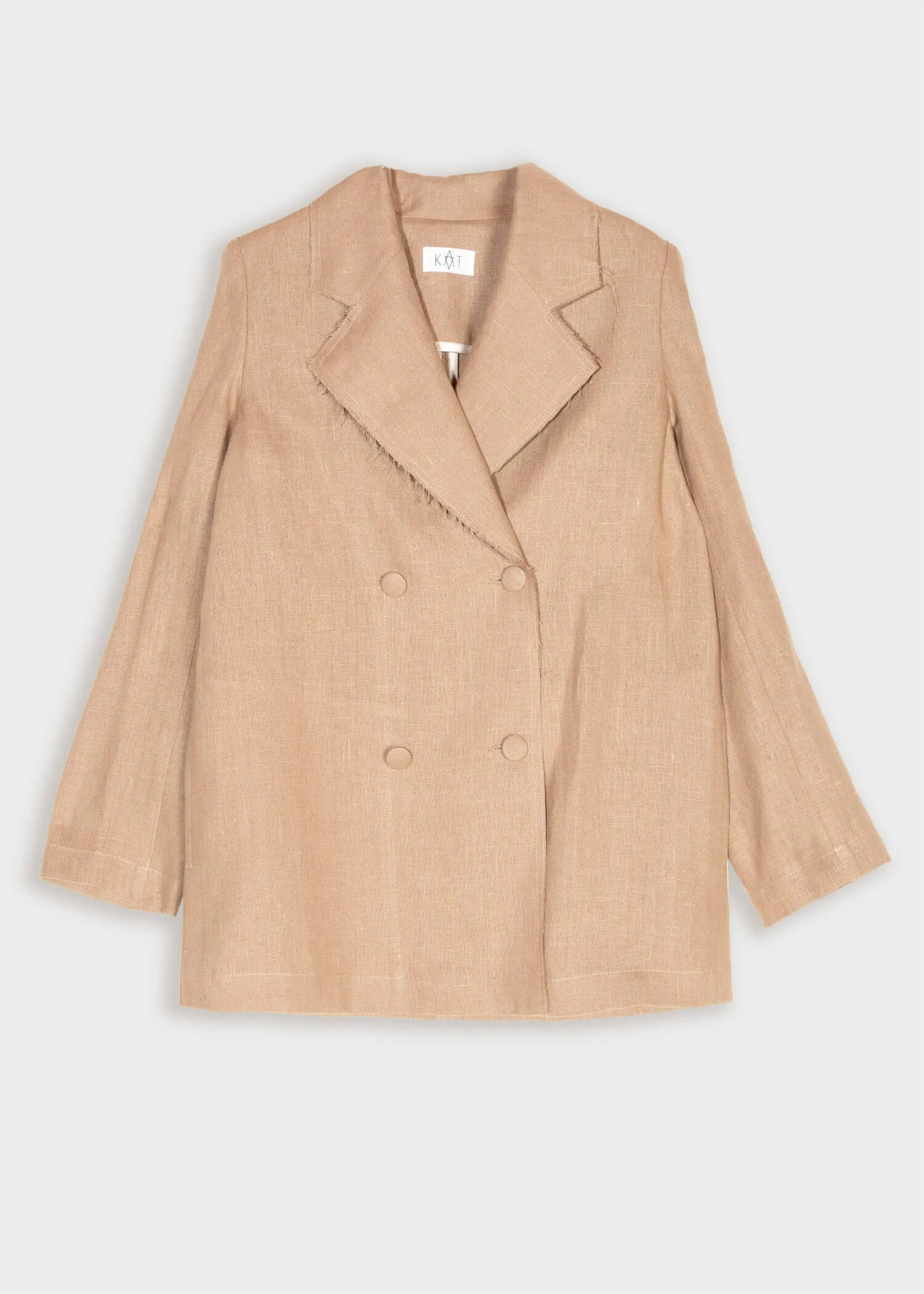 LINNEA Oversized Linen Blazer - Latte