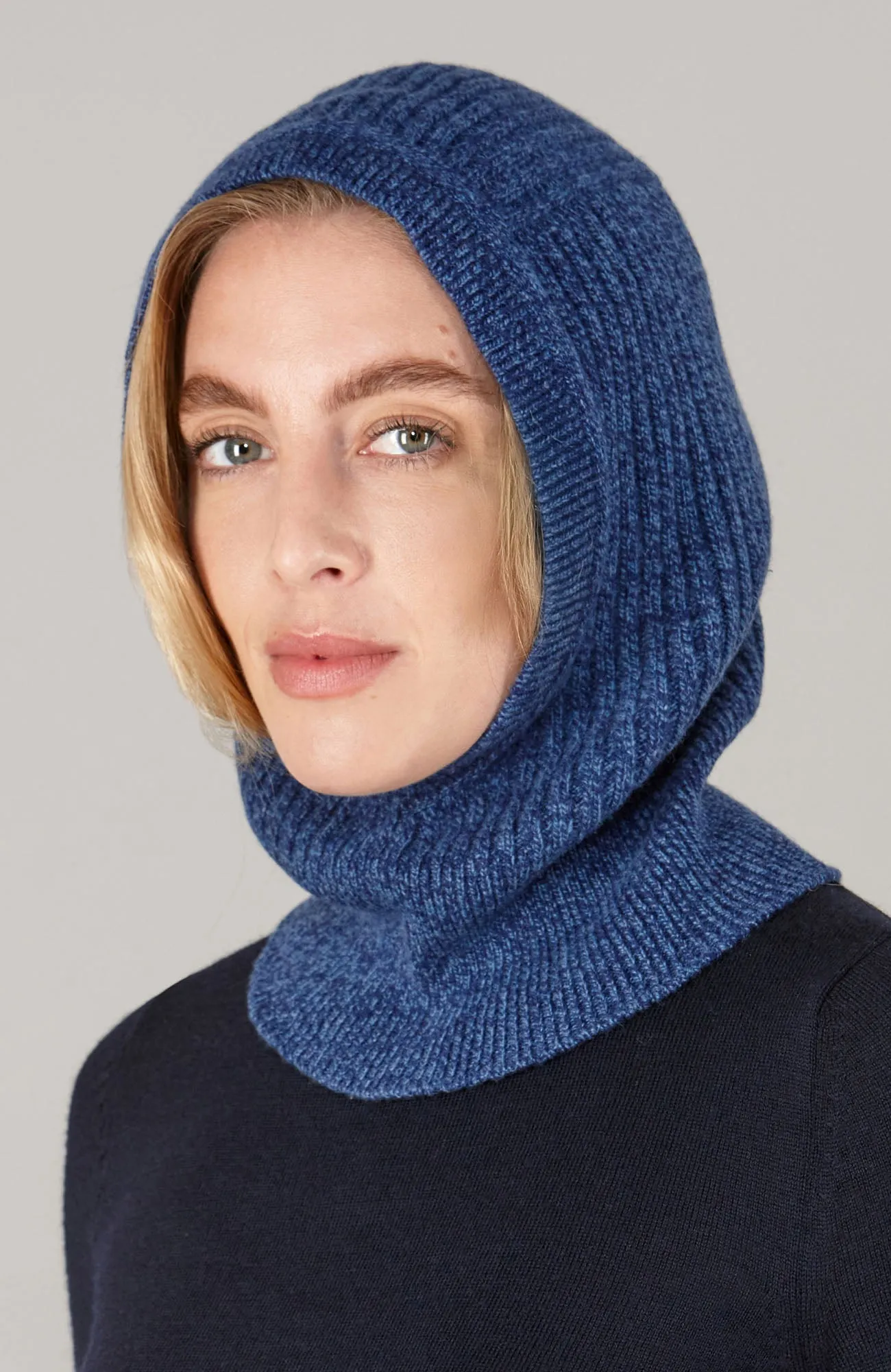 Merino Cashmere Ribbed Balaclava