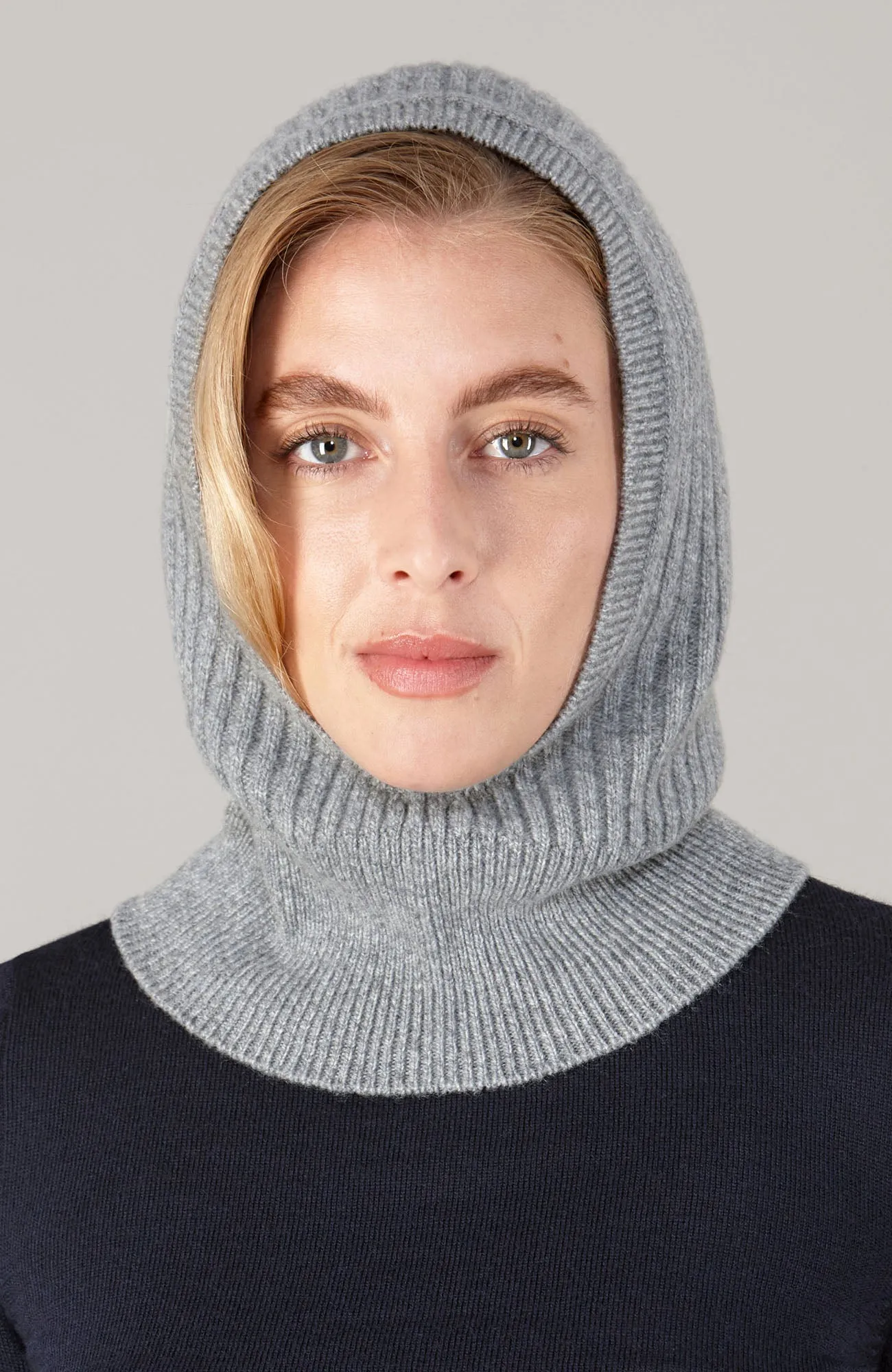 Merino Cashmere Ribbed Balaclava