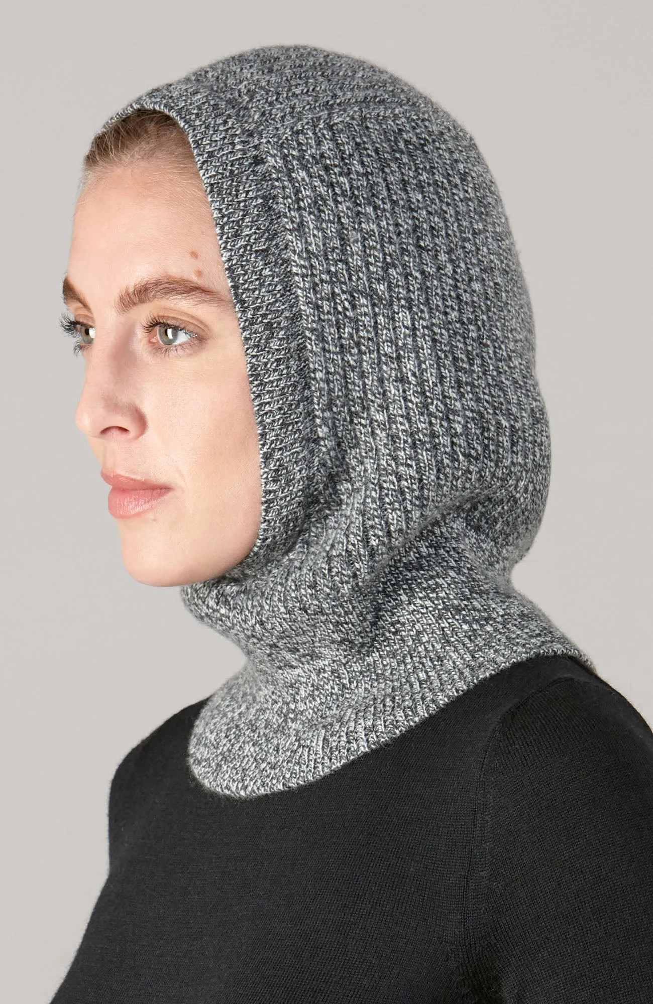 Merino Cashmere Ribbed Balaclava