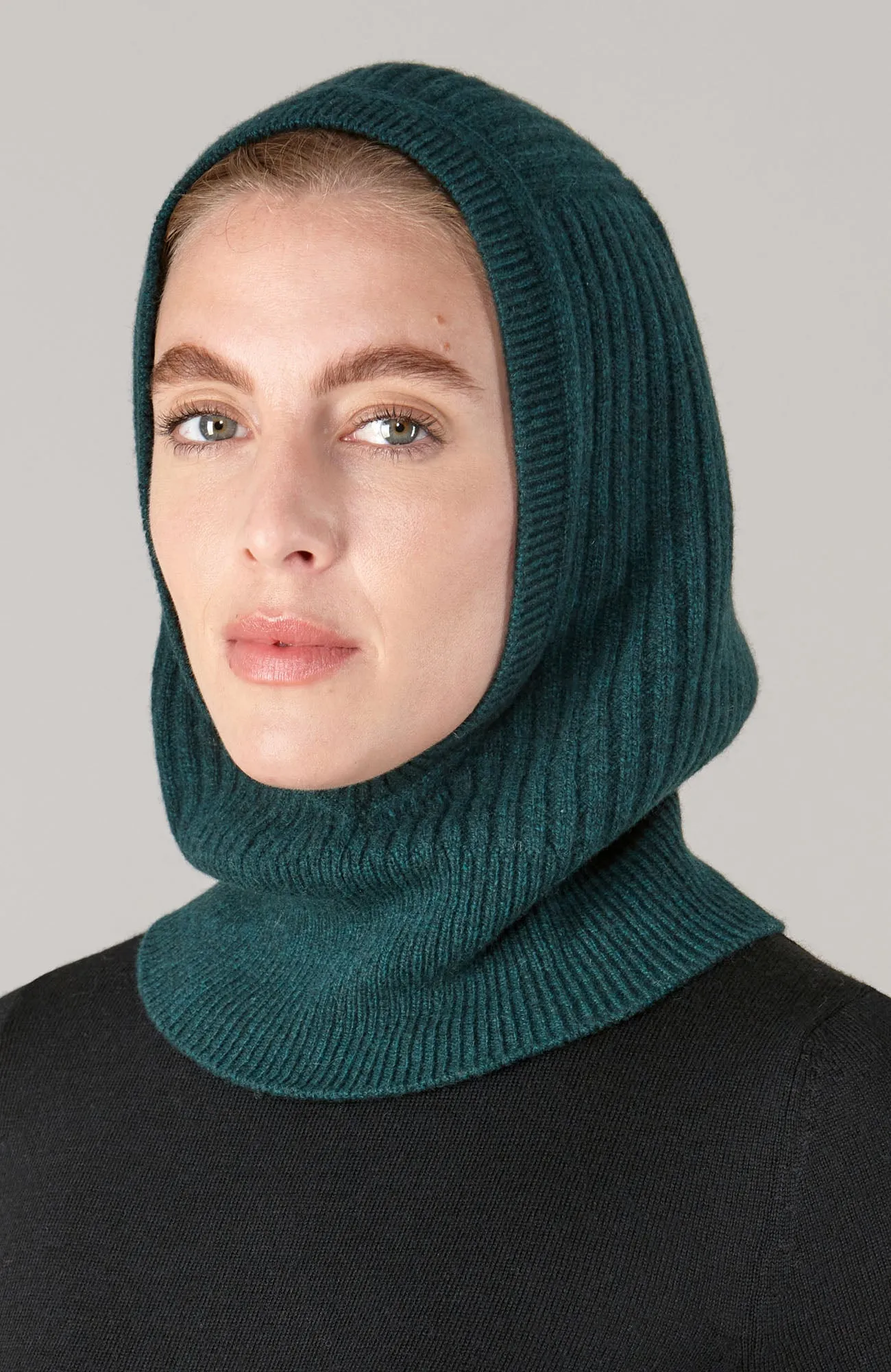 Merino Cashmere Ribbed Balaclava