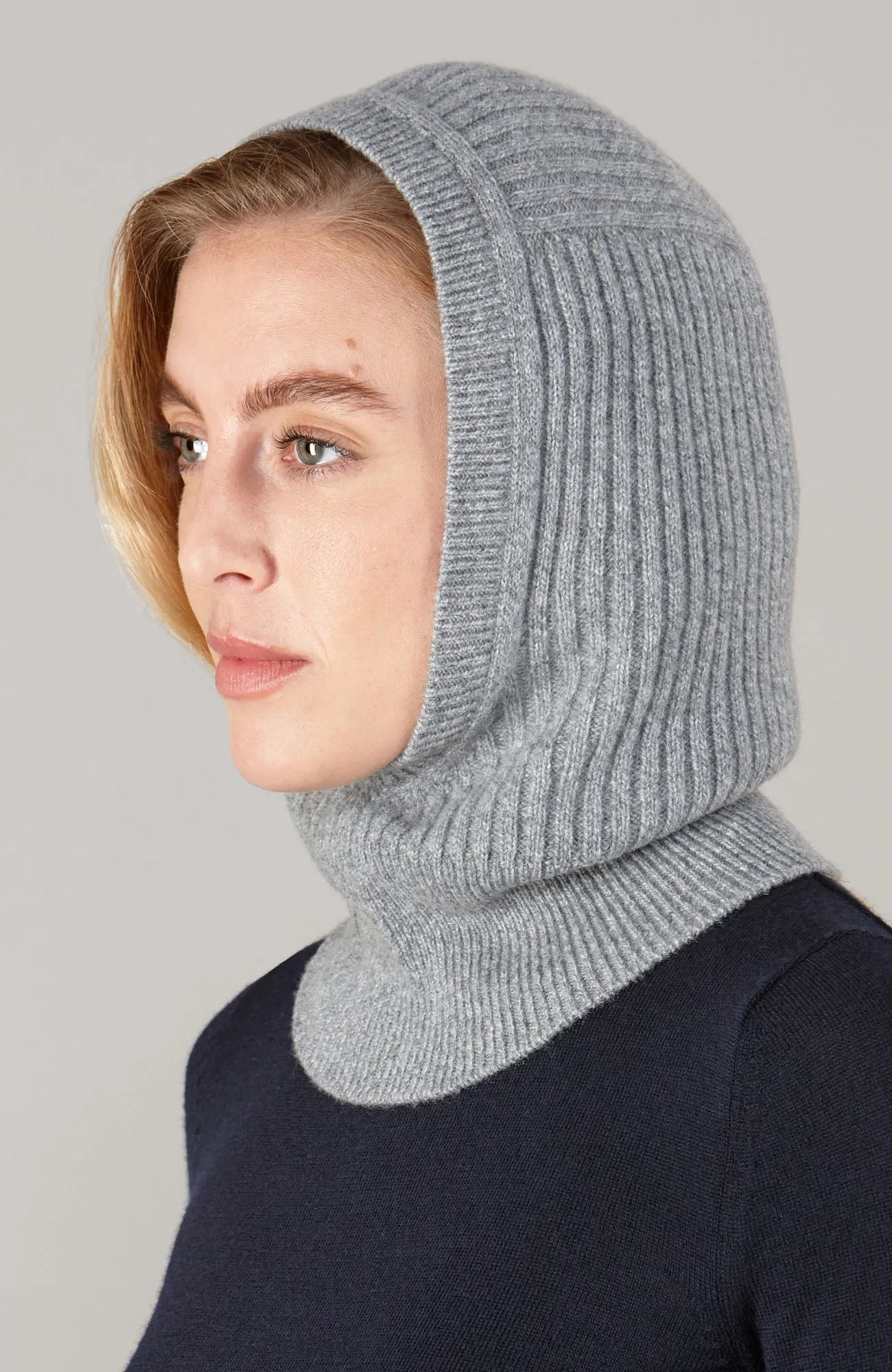 Merino Cashmere Ribbed Balaclava