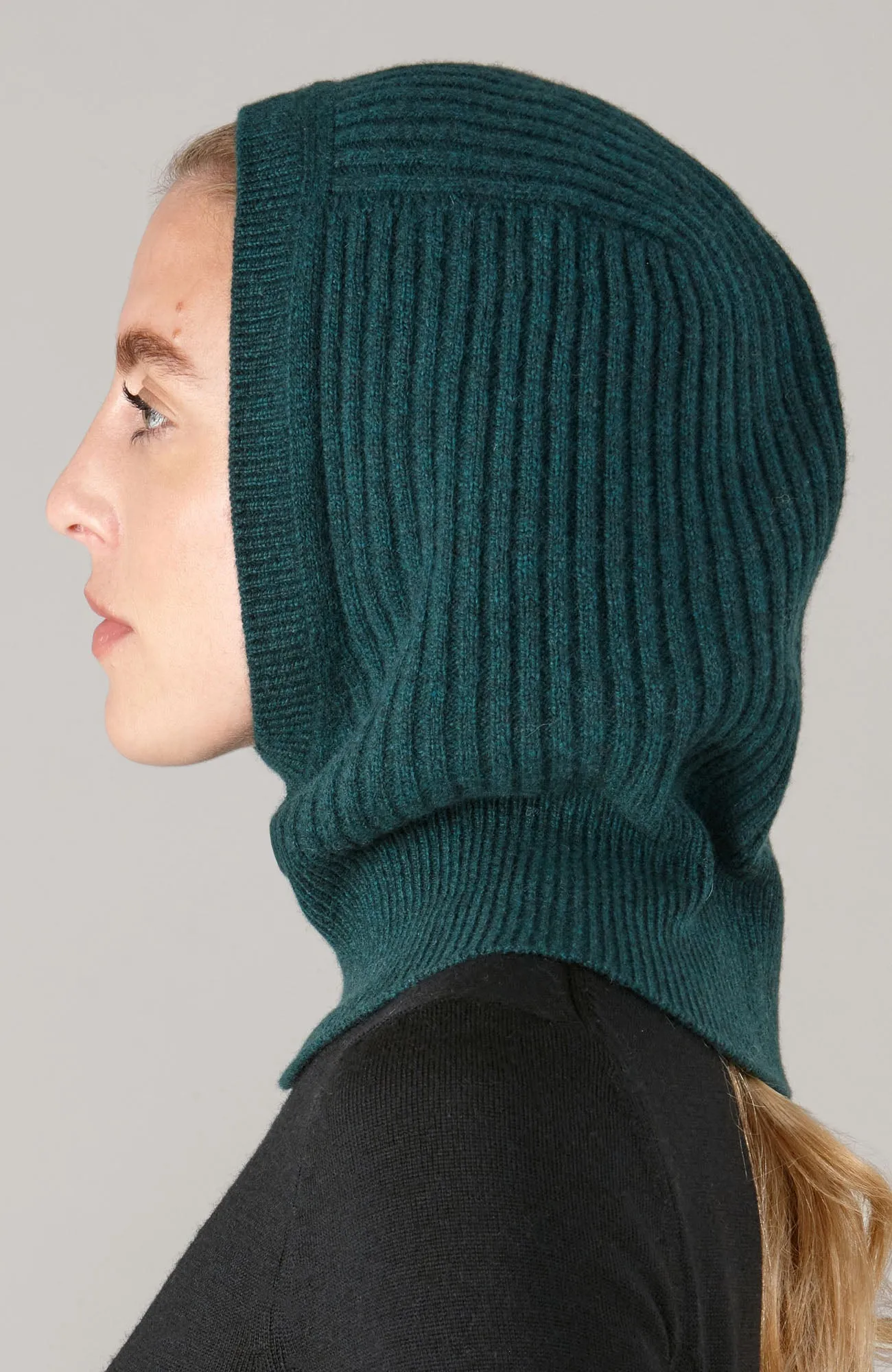 Merino Cashmere Ribbed Balaclava