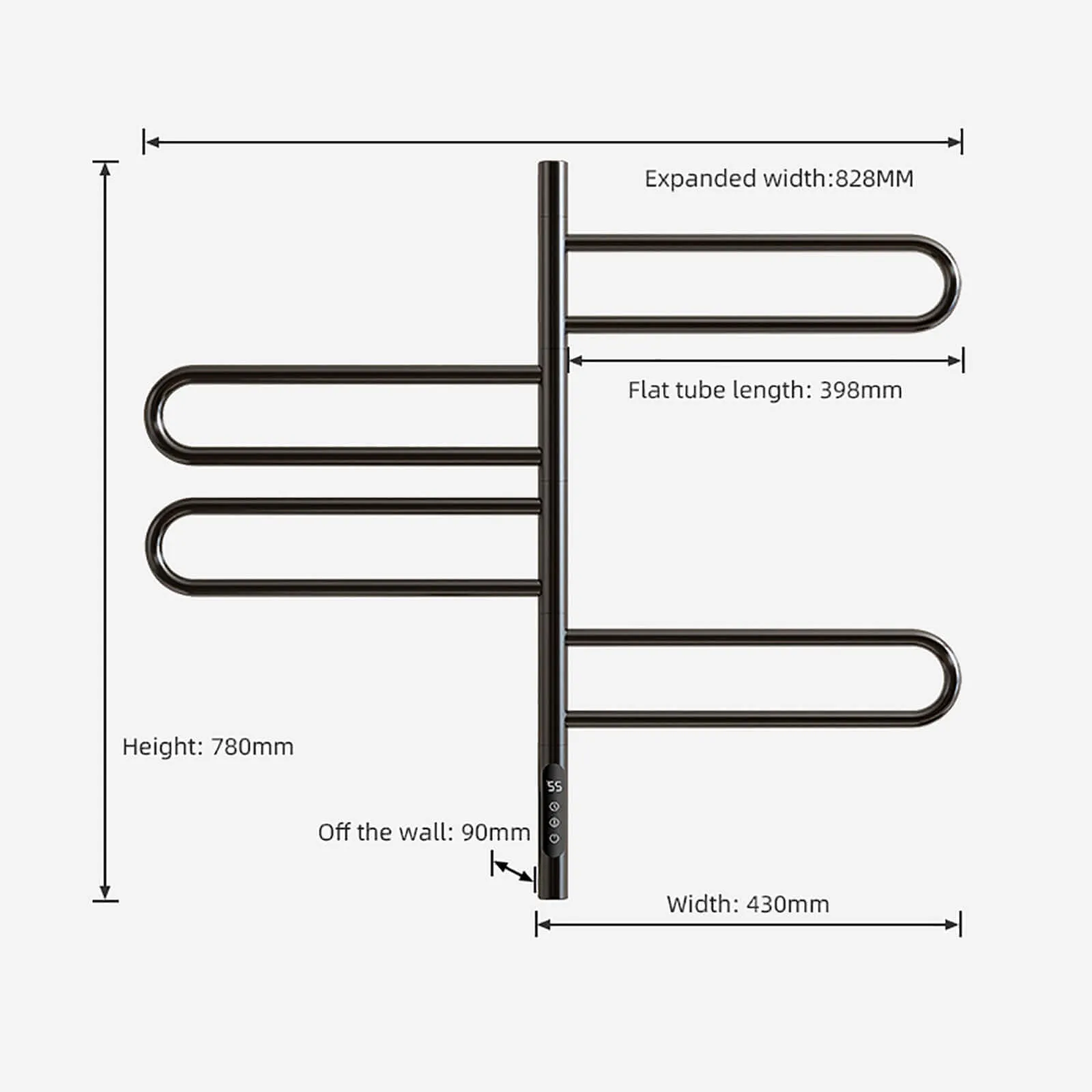 Modern Gray Wall Mounted Bathroom Towel Warmer