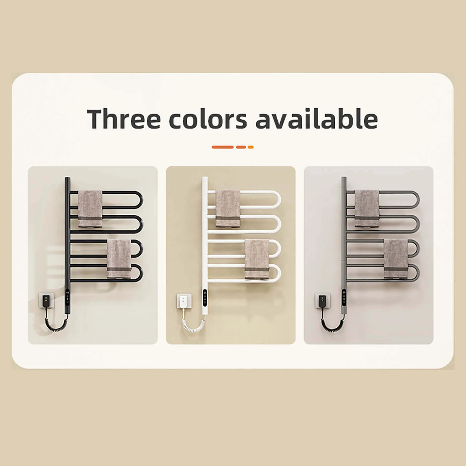 Modern Gray Wall Mounted Bathroom Towel Warmer