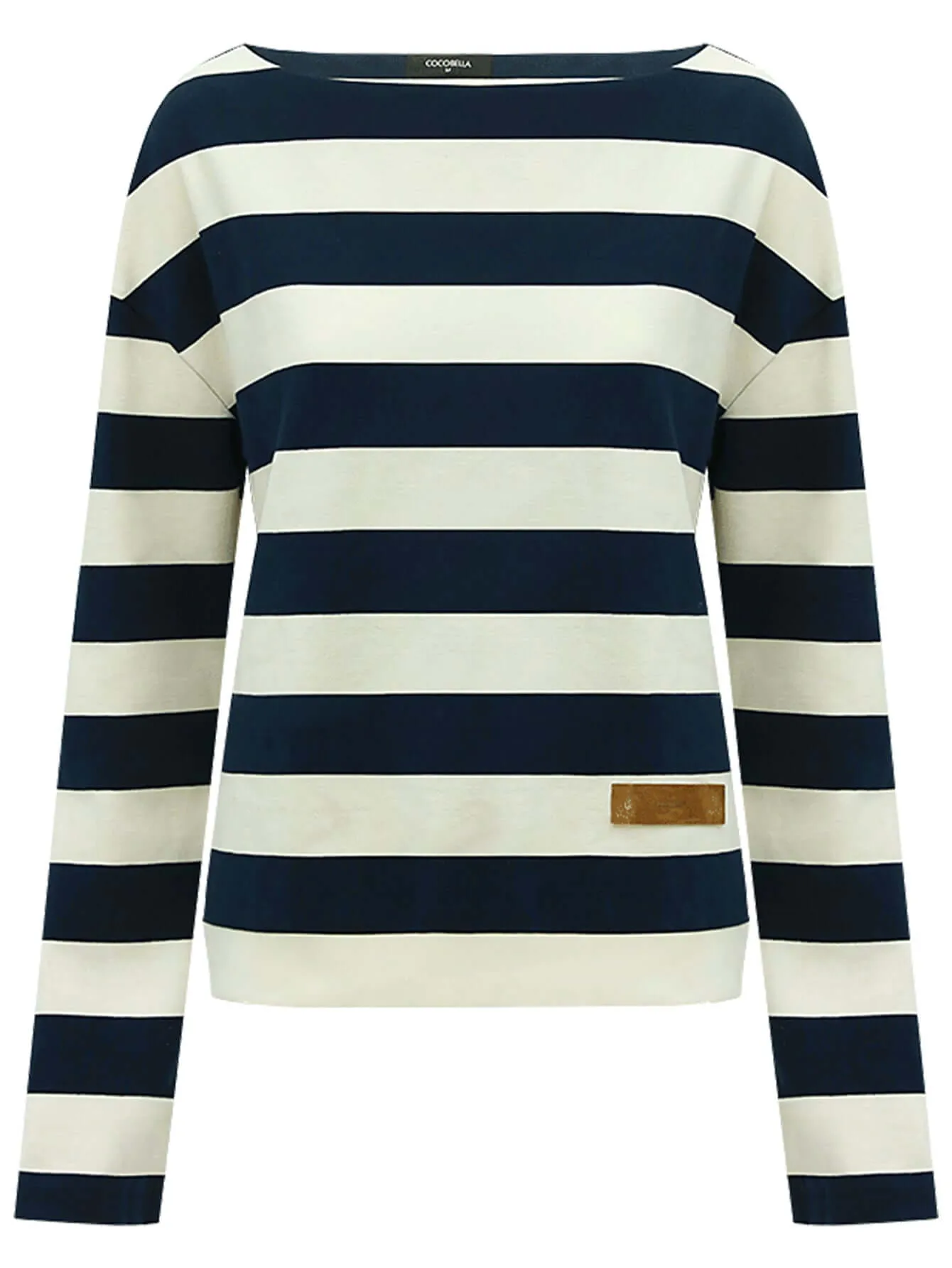 Nautical Boat Neck Long Sleeved Striped Knitted Tee