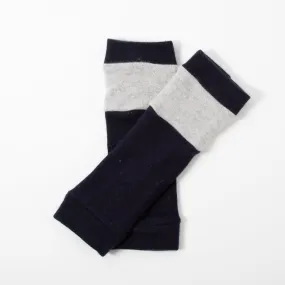 Navy & Grey Cashmere Ankle Warmers