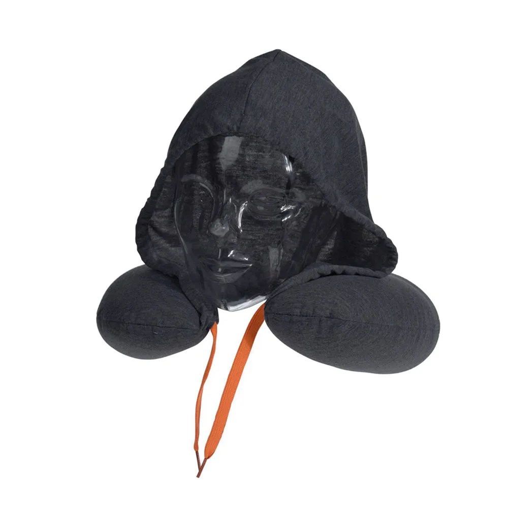 Neck Pillow with Drawstring Hood