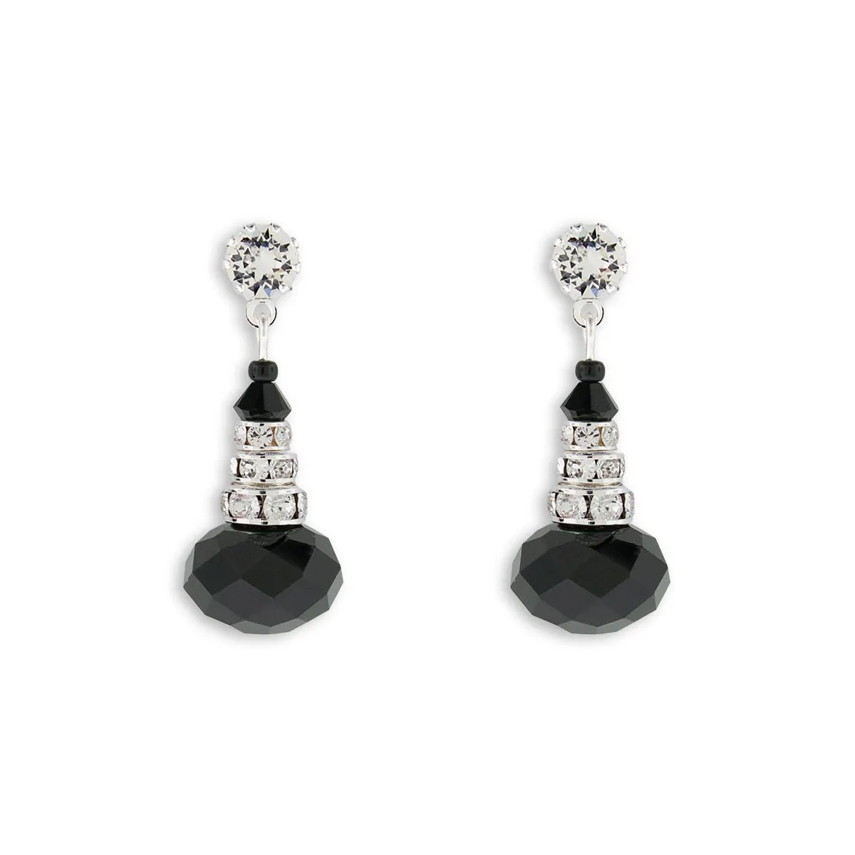 Oval Crystal Drop Earrings with Rondelles