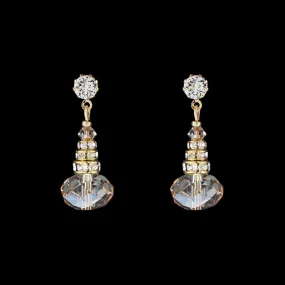 Oval Crystal Drop Earrings with Rondelles