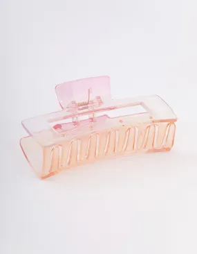 Pink Rectangle Ombre Claw Clip