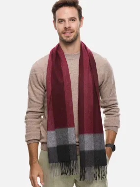 Red Gray Mens Cashmere Scarf