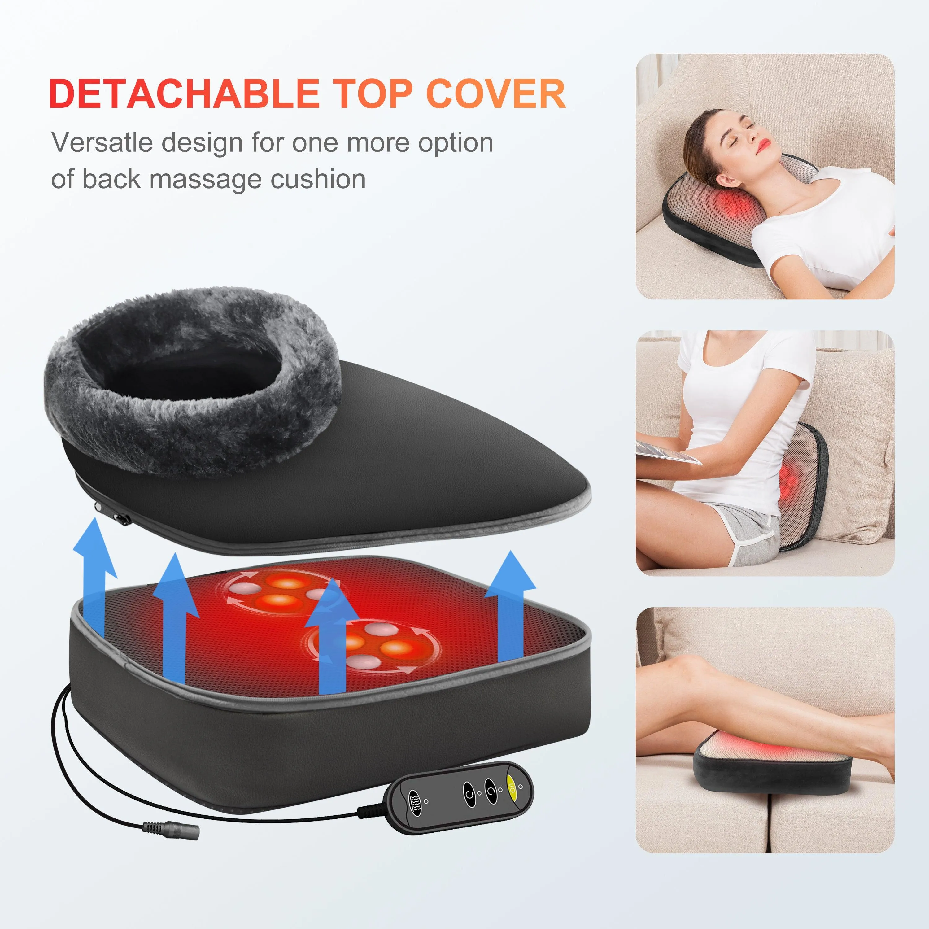 Shiatsu Foot Massager Machine with Heat, 2-in-1 Heated Foot Warmer--CF-5202-UP