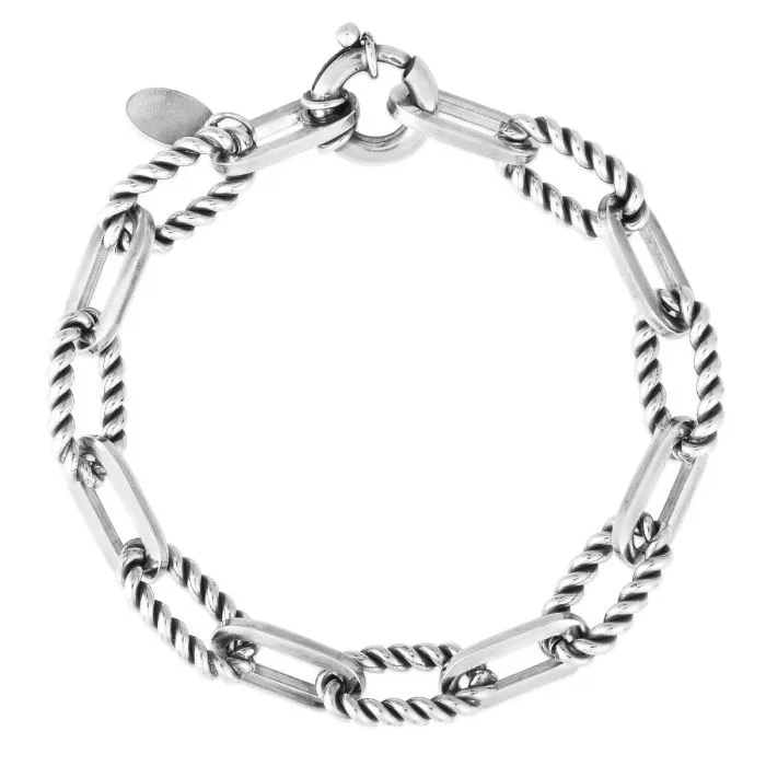 Sterling Silver 7.5" Oval Open Link Bracelet