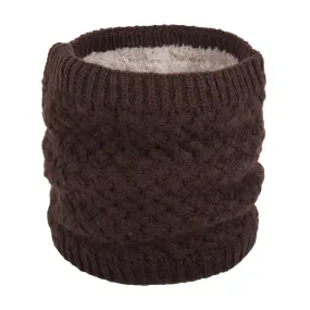 trixski Blackberry Knit Neck Warmer - Fur Fleece Lined