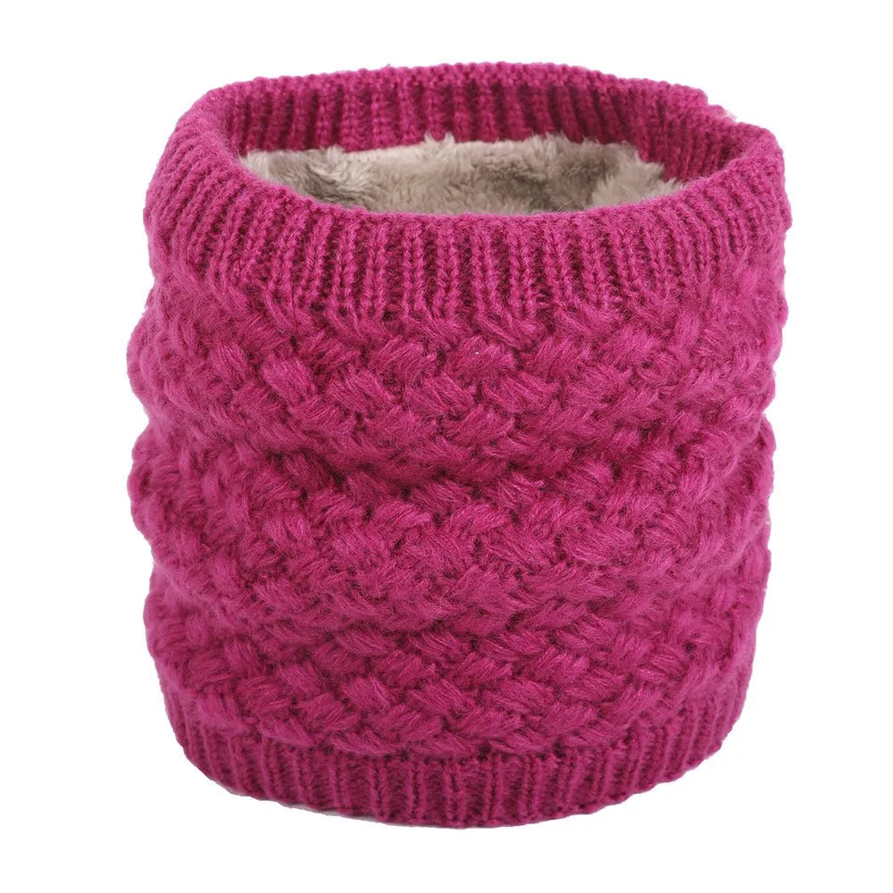 trixski Blackberry Knit Neck Warmer - Fur Fleece Lined