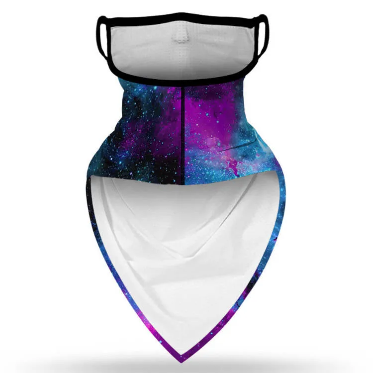 Unisex Face Scarf Bandana with Ear Loops Galaxy