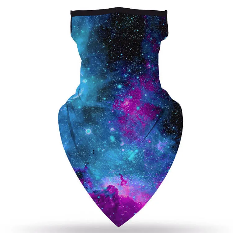 Unisex Face Scarf Bandana with Ear Loops Galaxy