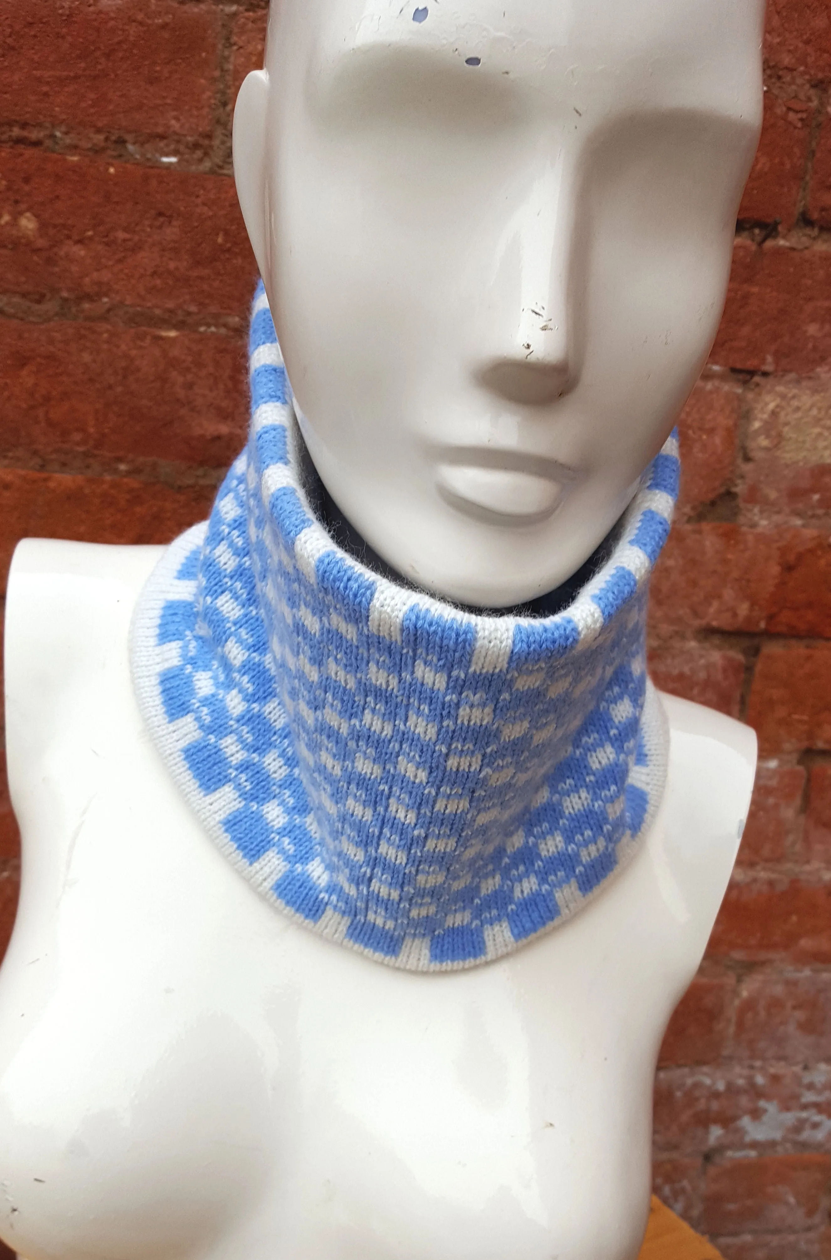 Unisex ski cowl, bikers cowl, or neck warmer, double thickness & totally reversable