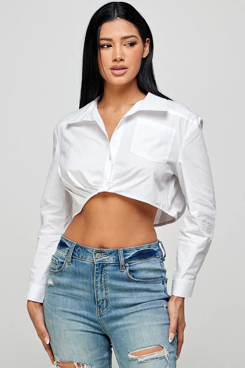 White Crop Shirt